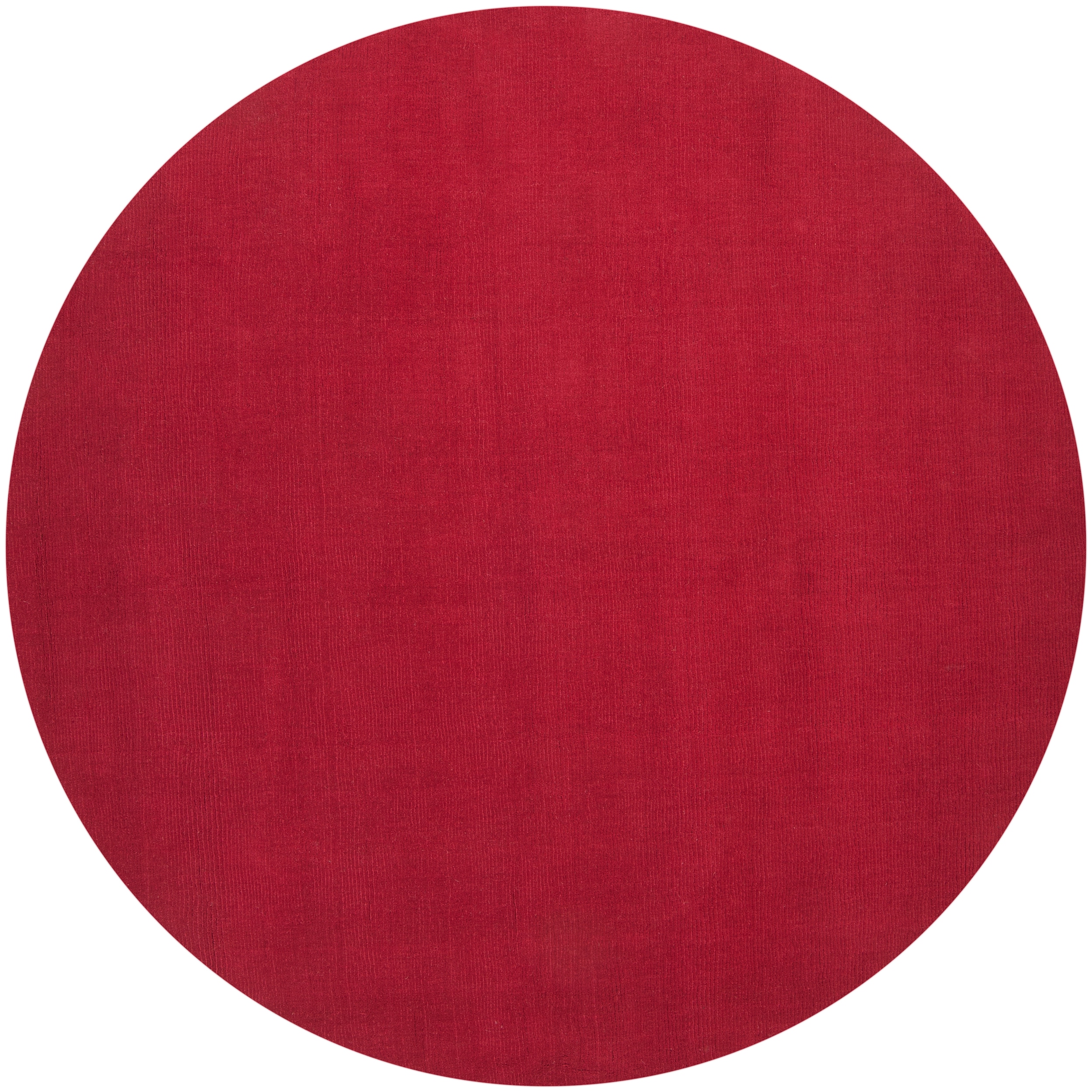 Hand crafted Red Solid Casual Vaga Wool Rug (8 Round)