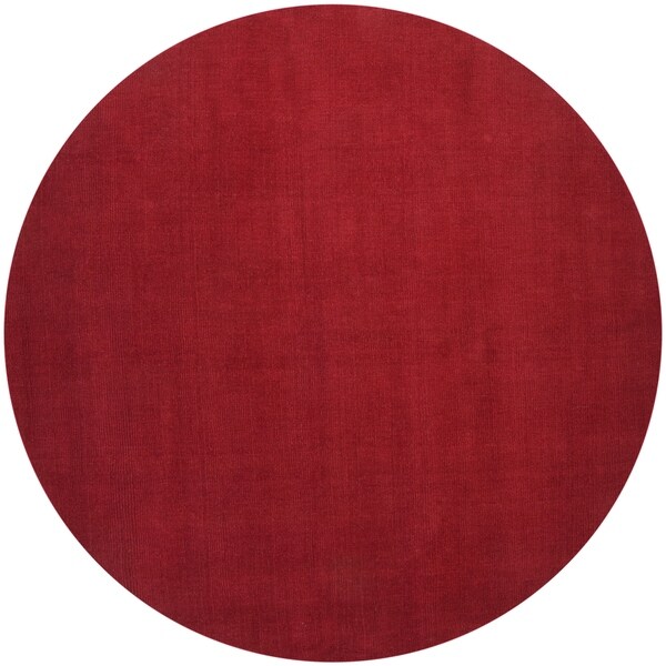 Shop Handcrafted Red Solid Casual Vaga Wool Area Rug 8' x 8' On