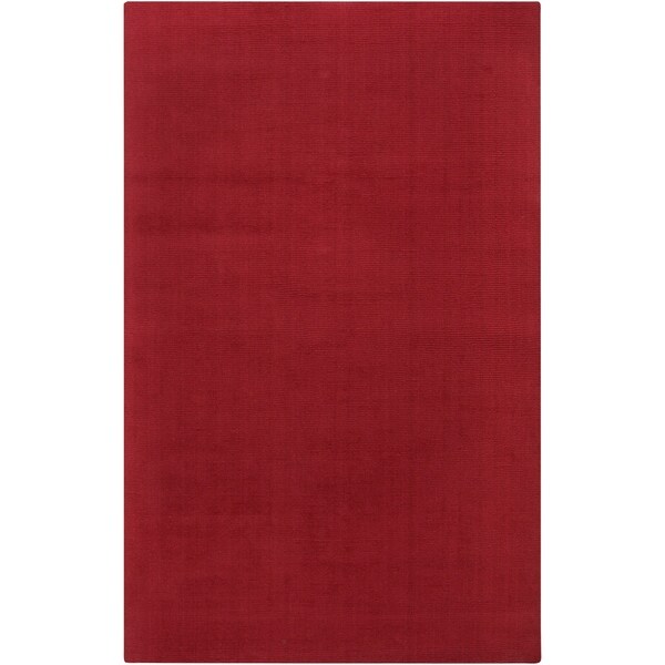 Hand-crafted Red Solid Casual Vaga Wool Area Rug - 9' x 13'