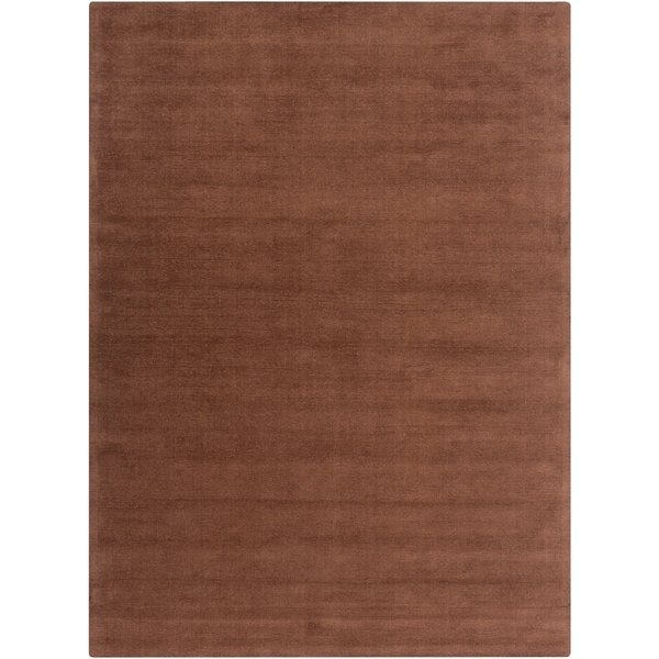 Hand-crafted Brown Solid Casual Nivia Wool Area Rug - 8' X 11'