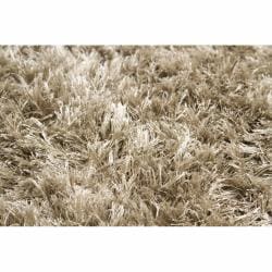 Hand woven Contemporary Mandara Beige Shag Rug (9' x 13') Mandara 7x9   10x14 Rugs