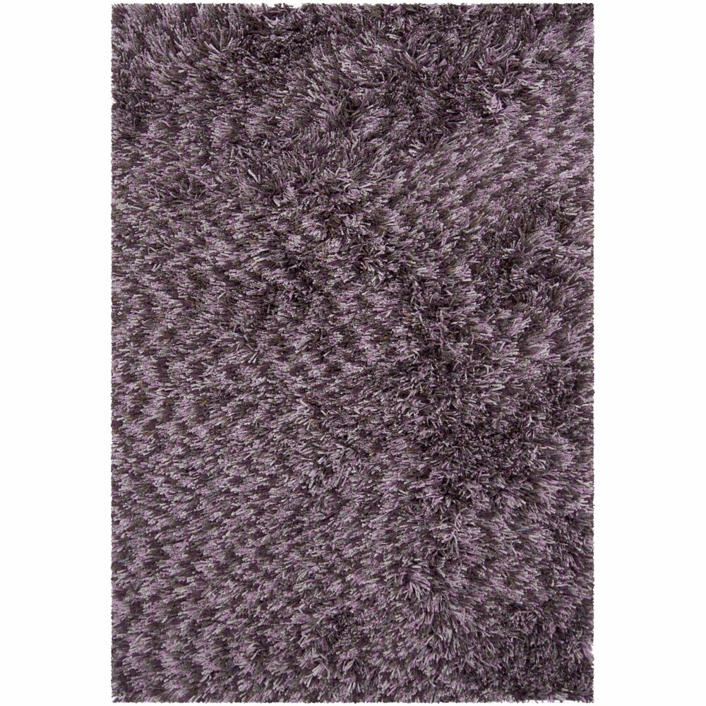 Handwoven Purple/gray/brown Mandara Shag Rug (79 X 106)