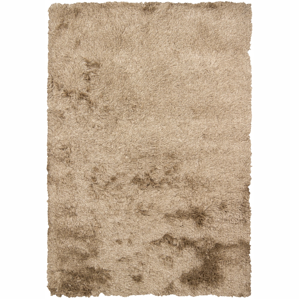 Rectangle Hand woven Mandara Beige Shag Rug (5 X 76)