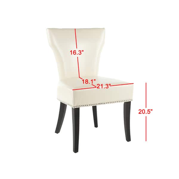 SAFAVIEH Dining Matty Cream Leather Nailhead Dining Chairs (Set of 2