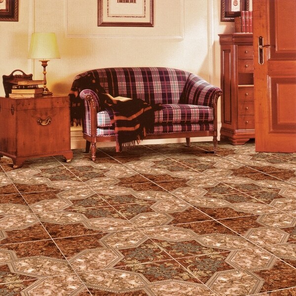 SomerTile 12.5x12.5-inch Radom Marron Ceramic Floor and Wall Tile (Case of 10)