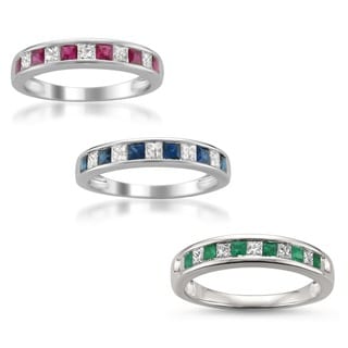 montebello 14k white gold ruby sapphire or emerald and 15ct tdw diamond band - Cheapest Wedding Rings montebello 14k white gold ruby sapphire or emerald and 15ct tdw diamond band - Cheapest Wedding Rings