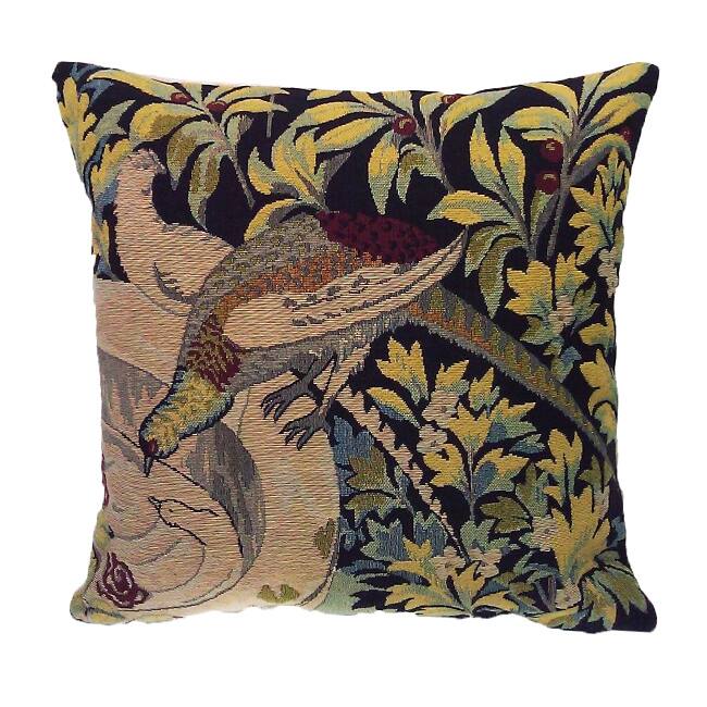 Corona Decor French woven Bird and Flower Poly Filled Theme Pillow