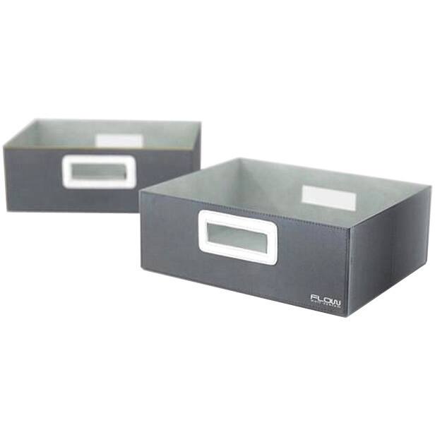 Flow Wall Decor Wide Collapsible Titanium Storage Bins (Set of 2)