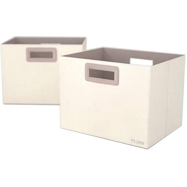 Flow Wall Decor Jumbo Collapsible Cream Storage Bins (Set of 2)