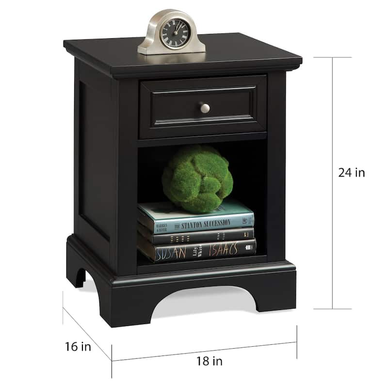 Homestyles Bedford Black Nightstand