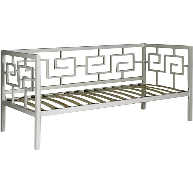 Greek Key Marshmallow White Twin Daybed