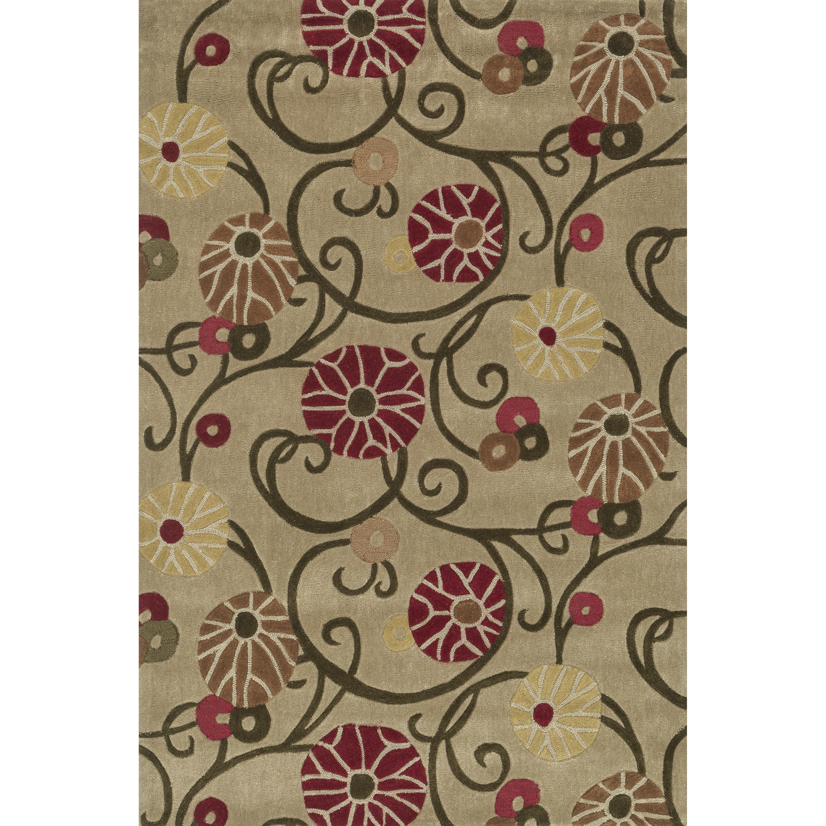 Alexander Home Hand tufted Chalice Beige/ Multi Rug (79 X 99) Beige Size 8 x 10