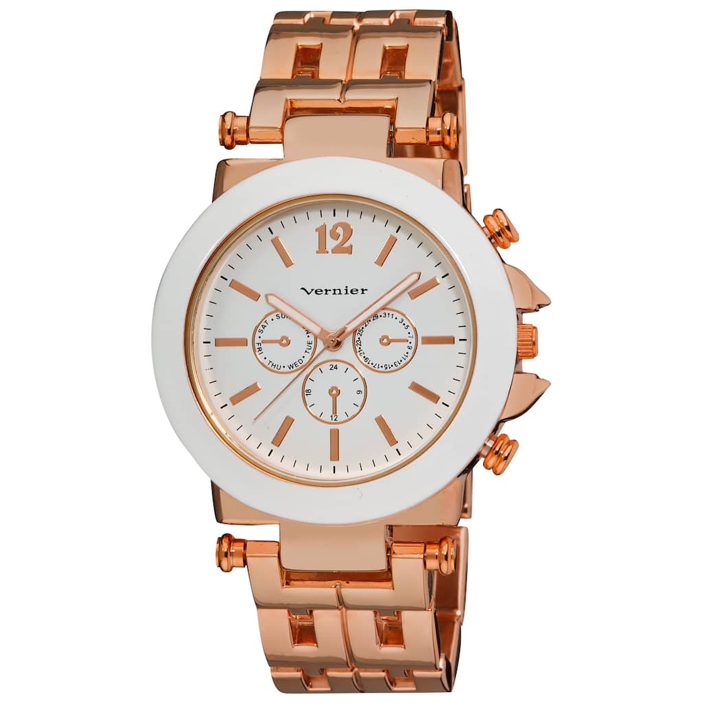Vernier Women's Faux Chrono Pattern Bracelet Japanese Quartz Watch