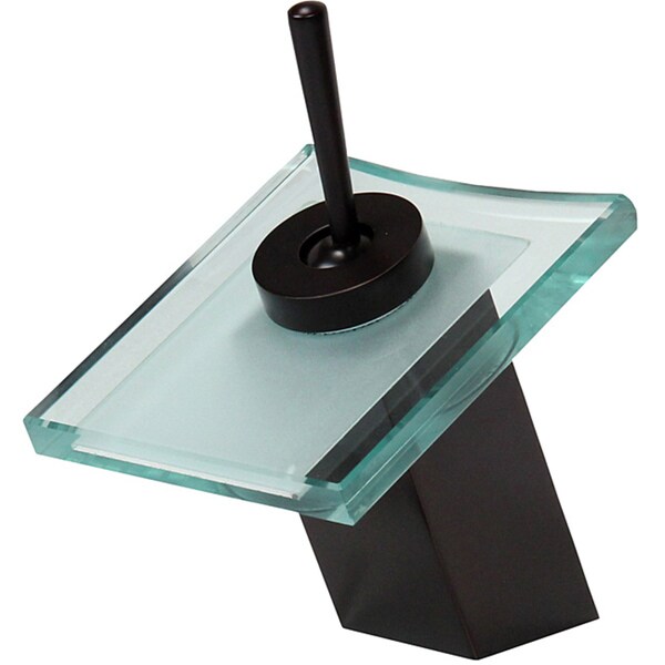 Dyconn Faucet 7.5-inch Glass and Oil Rubbed Bronze Waterfall Bathroom Sink Faucet