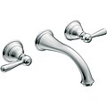 Moen T6107 Kingsley Two-Handle Chrome Low Arc Wall Mount Bathroom Faucet