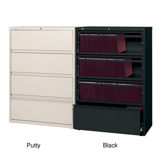 Hirsh Commercial Grade 36" Wide 4-drawer Lateral with Roll-out Shelves