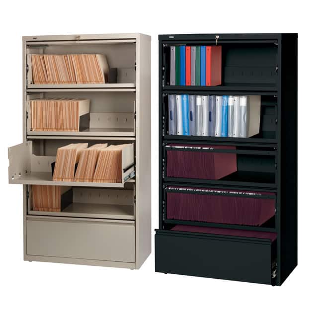 Hirsh Commercial 36" Wide 5-drawer Lateral with Roll-out Shelves