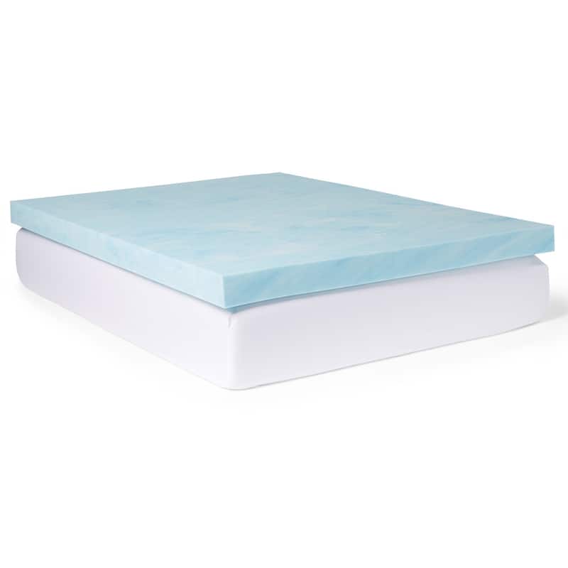 Slumber Solutions Gel 4-inch Memory Foam and 1.5-inch Fiber Mattress Topper - Queen
