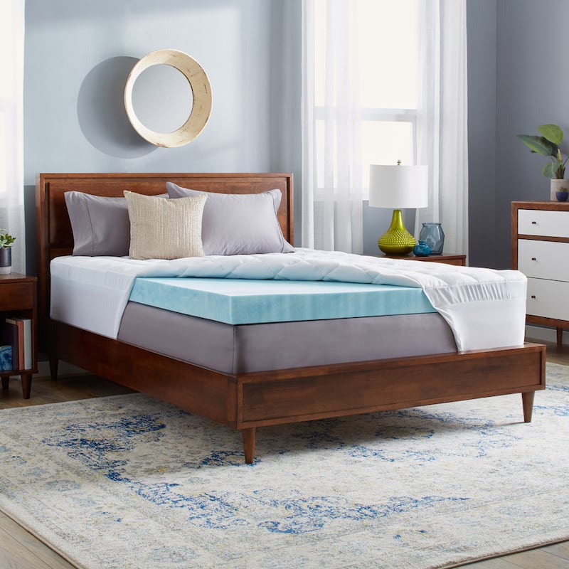 Slumber Solutions Gel 4-inch Memory Foam and 1.5-inch Fiber Mattress Topper