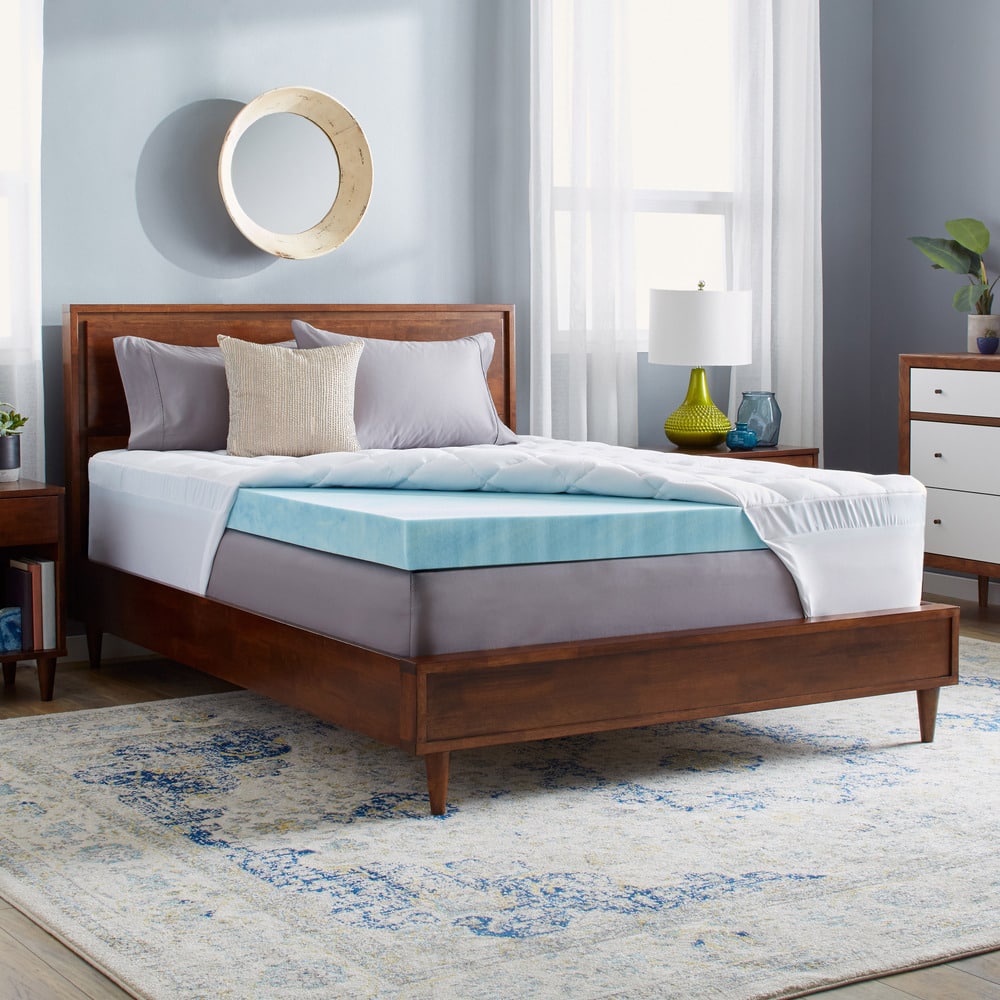 Slumber Solutions Gel 4-inch Memory Foam and 1.5-inch Fiber Mattress Topper
