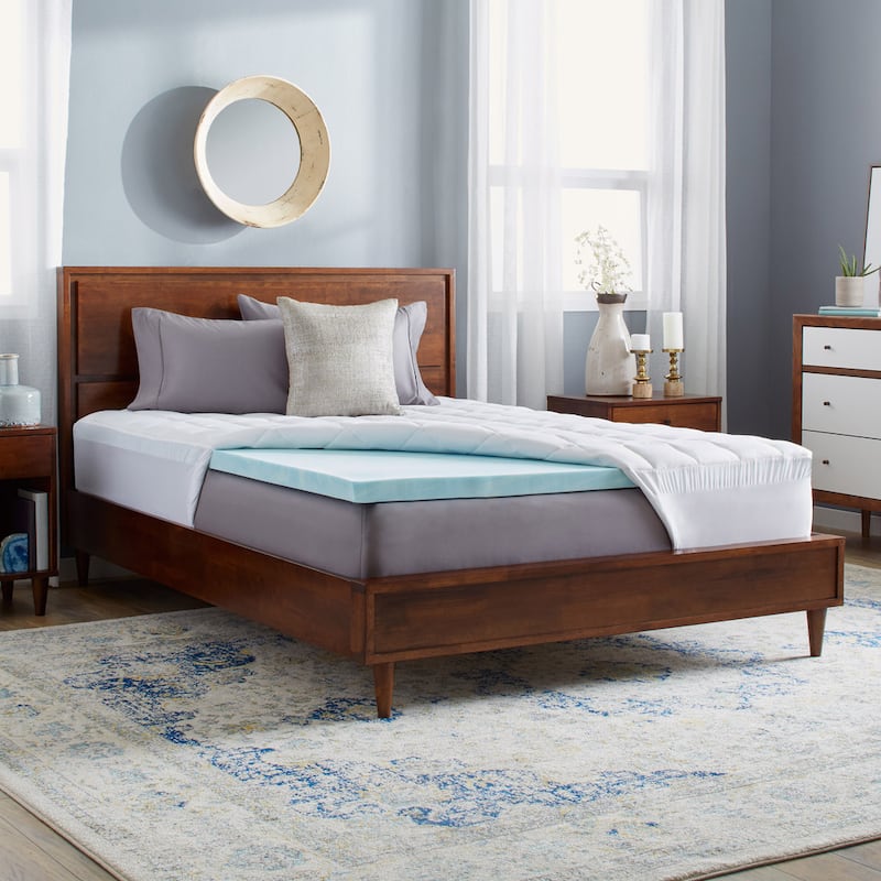 Slumber Solutions Gel 2-inch Memory Foam and 1.5-inch Fiber Mattress Topper