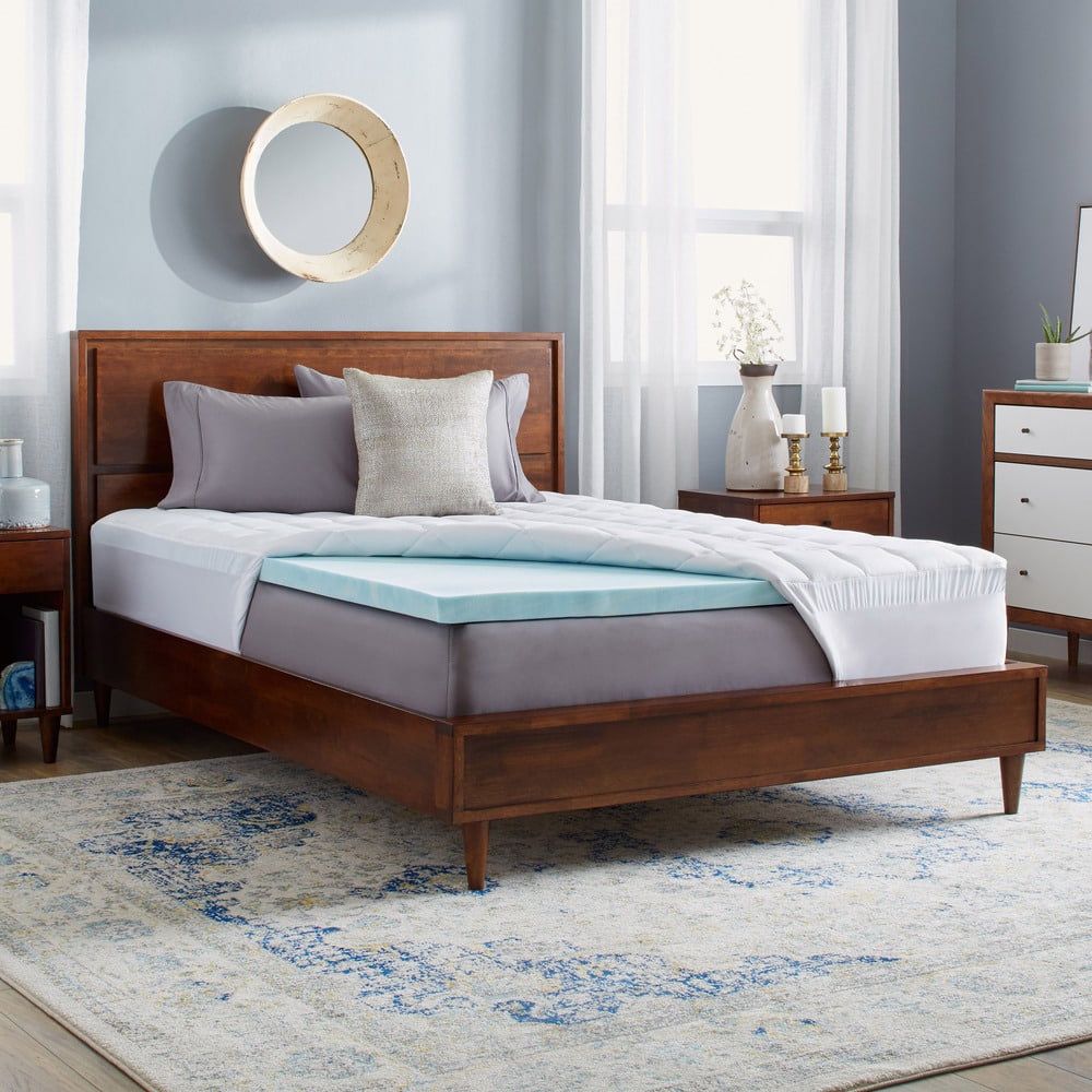 Slumber Solutions Gel 2-inch Memory Foam and 1.5-inch Fiber Mattress Topper