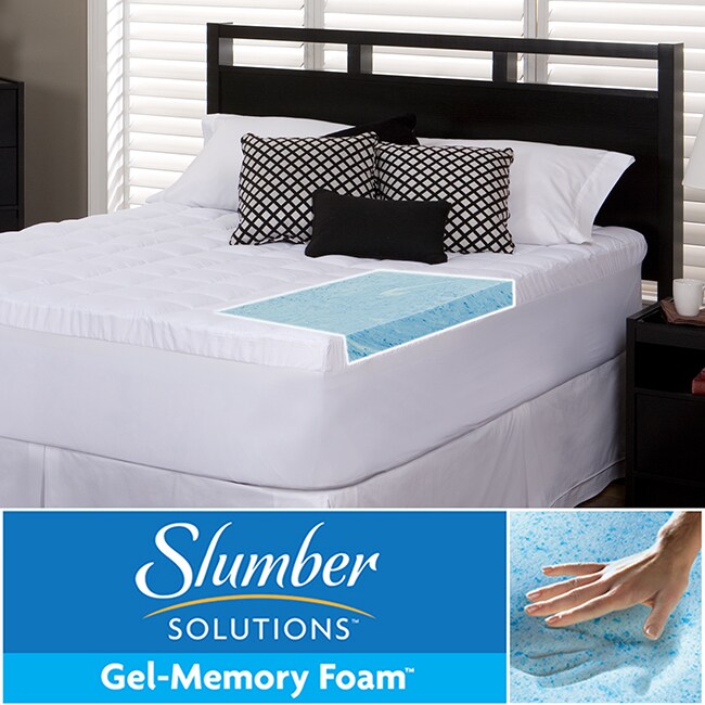 Slumber Solutions Gel 3.5 inch Memory Foam And Fiber Mattress Topper