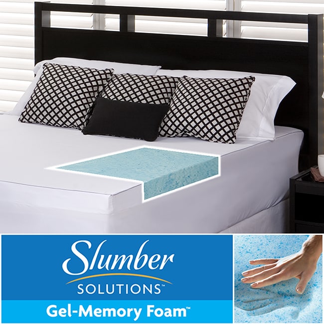 Slumber Solutions Gel 3 inch Memory Foam Mattress Topper With Cover