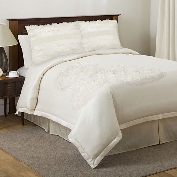Lush Decor 'La Sposa' Ivory 4-piece Queen-size Comforter Set