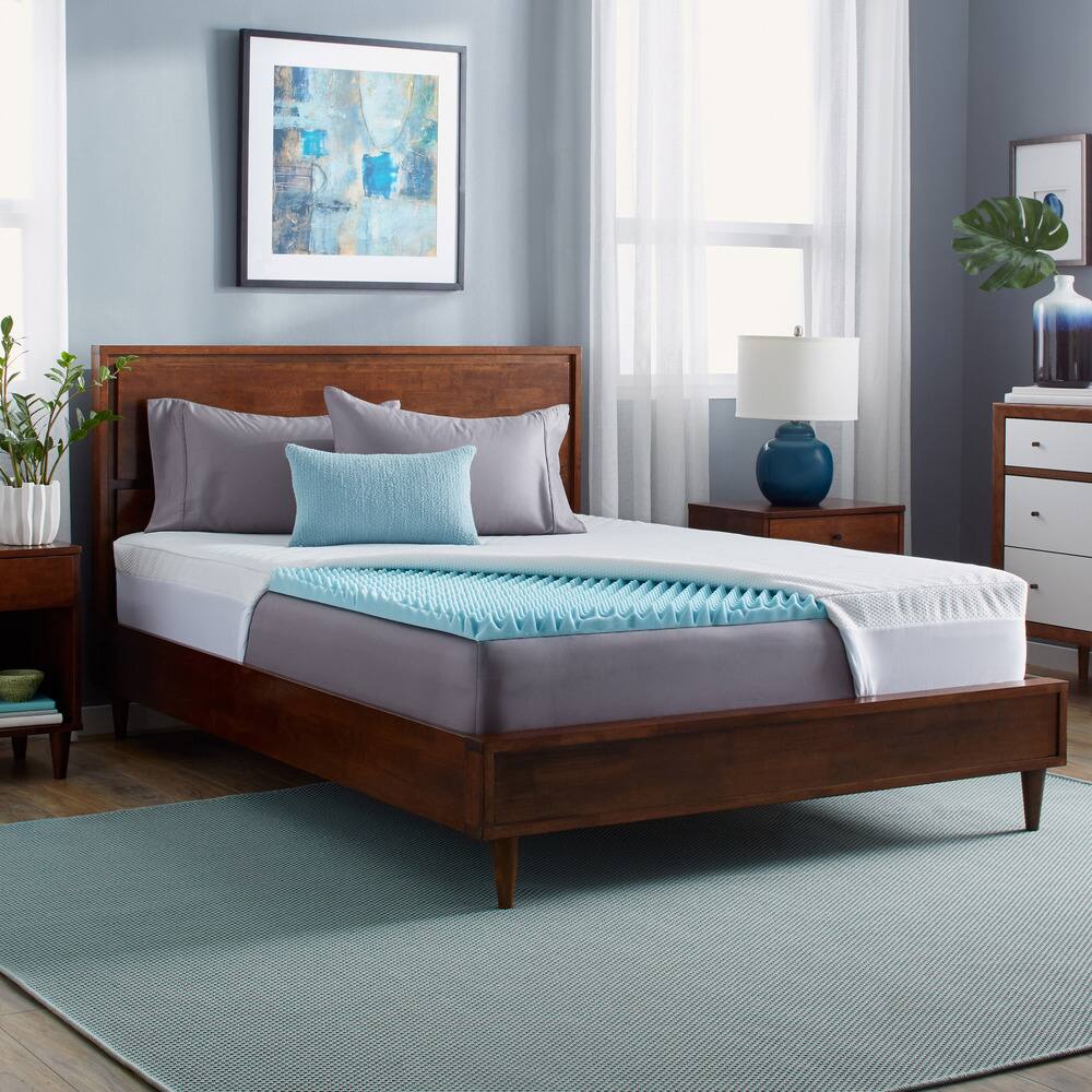 Slumber Solutions Gel Highloft 2-inch Memory Foam Mattress Topper with Waterproof Cover