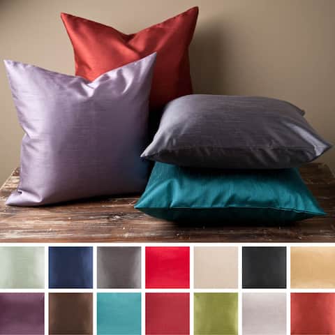 Decorative Chic 18-inch Square Solid Throw Pillow Cover with Poly Insert
