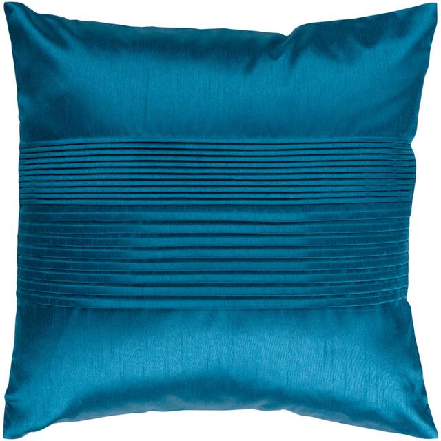 Pleated Square 22-inch Decorative Pillow - Teal Blue