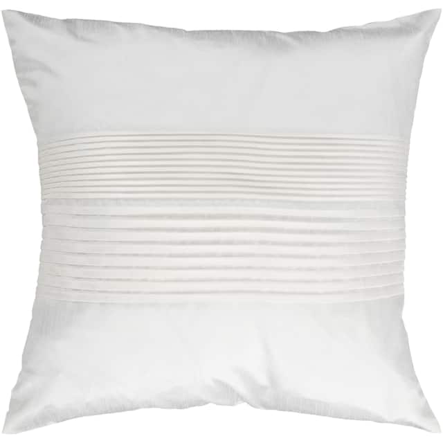 Pleated Square 22-inch Decorative Pillow - White