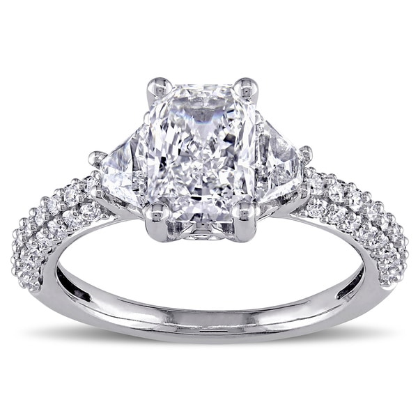 Miadora Signature Collection 14k White Gold 2 1/3ct TDW Certified Radiant Diamond Ring (H, VS2, GIA)