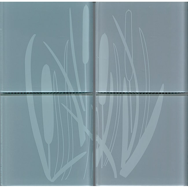 Lush Henry Road 12x12 inch Bullrush 6 inch Decorative Glass Tile