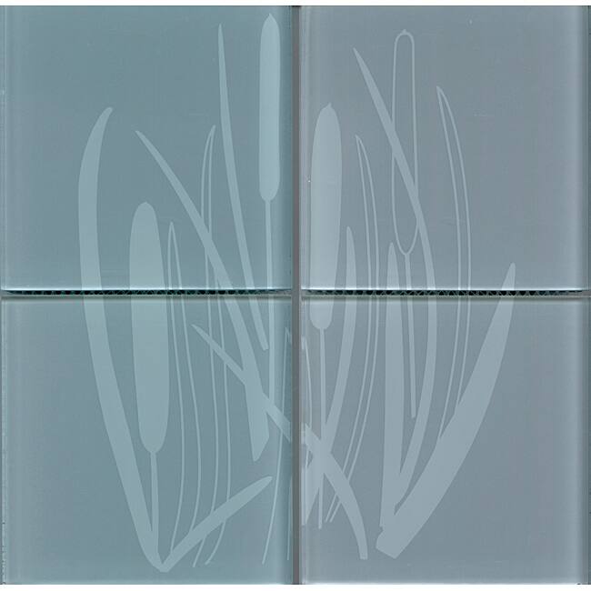Lush Henry Road 12x12-inch 'Bullrush' 6-inch Decorative Glass Tile