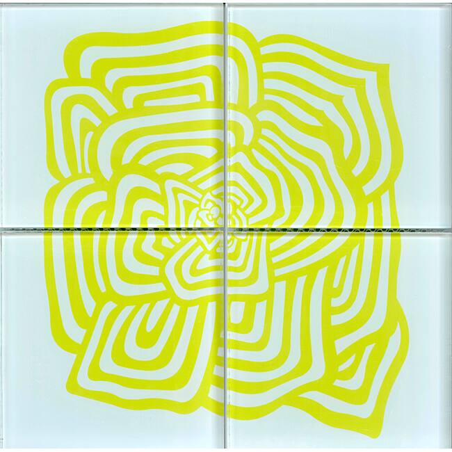 Lush Henry Road 12x12-inch 'Gloria' 6-inch Glass Tile