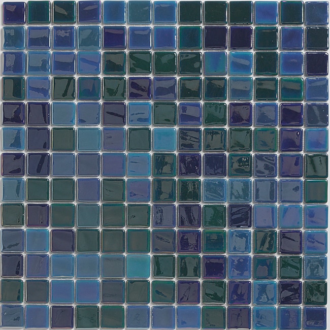 Viridian Pearl Ocean 1 inch Recycled Glass Tiles (pack 15) (98 percent recycled glassColors Blue/ greenInterior/ exteriorWet/ dryWalls/ low traffic floorsDimensions of tiles 1 inch high x 1 inch wide x 4mm deepSquare footage available Total of 15 squar