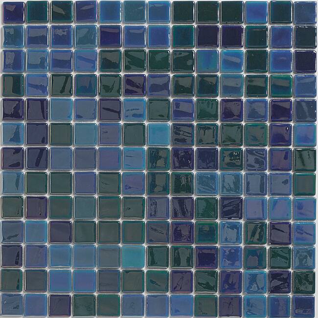 Viridian 'Pearl Ocean' 1-inch Recycled Glass Tiles (pack 15)