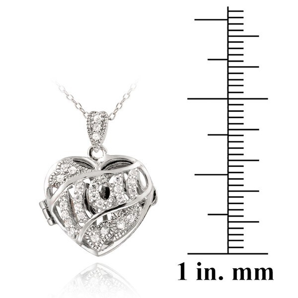 925 Sterling Silver Cubic Zirconia Mom Necklace 18inch
