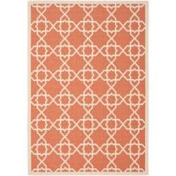 Poolside Terracotta/ Beige Indoor Outdoor Rug (9' x 12') Safavieh 7x9   10x14 Rugs