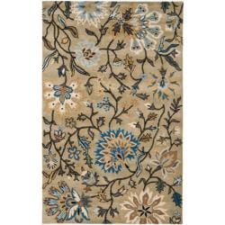 Handmade Botanical Gardens Green Wool Rug (4' x 6') Safavieh 3x5   4x6 Rugs