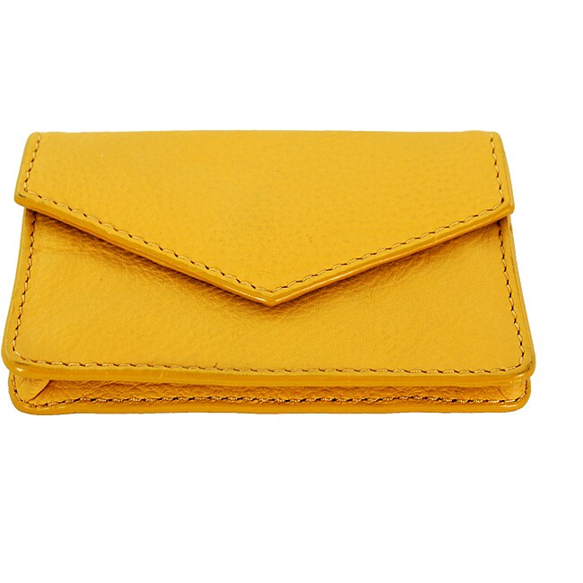 Yellow Leather Multi-purpose Credit Card Holder - Free Shipping On ...