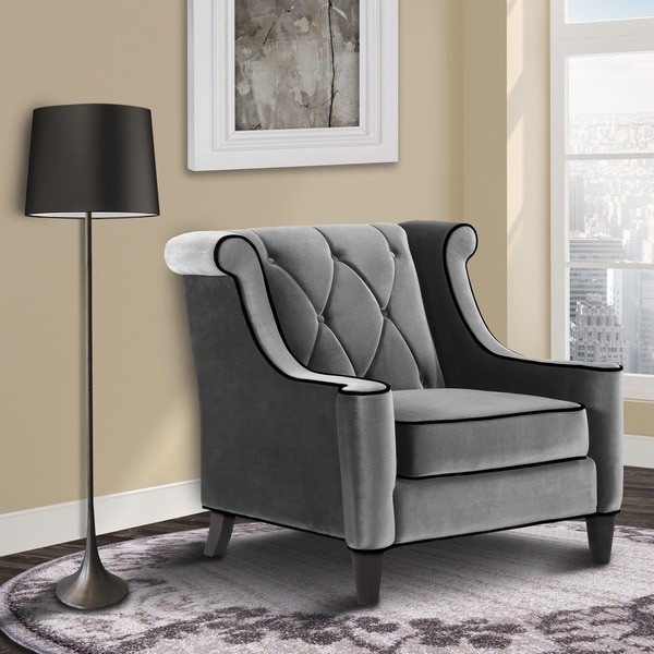 Shop Modern Grey Velvet Chair - Overstock - 6625462