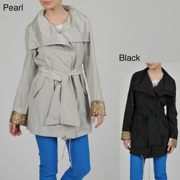 Ivanka Trump Women's Flap Collar Double Breasted Belted Trench Ivanka Trump Jackets