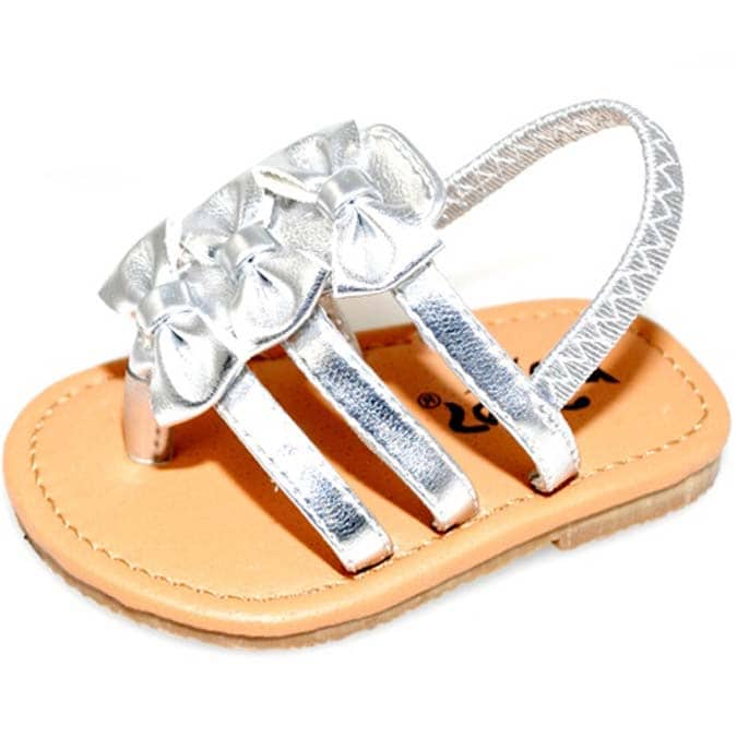 infant silver sandals