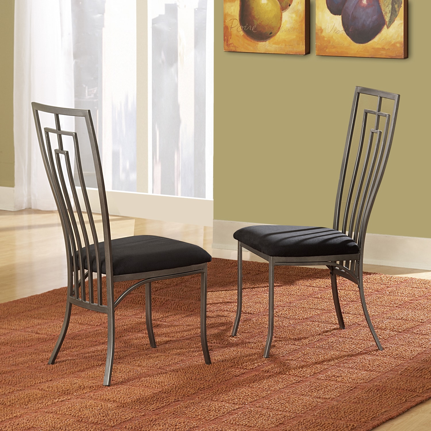 Tribecca Home Alston Metal Cushioned Contemporary Dining Chairs (set Of 2)