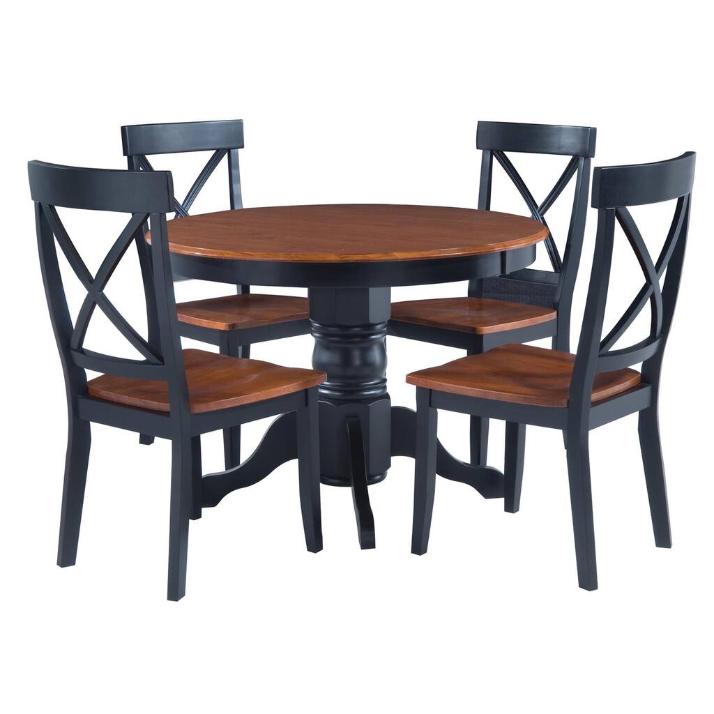 The Gray Barn Larken Black and Oak 5-piece Dining Furniture Set