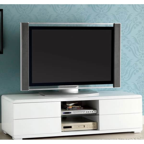 Shop Furniture Of America Hole Modern 59 Inch White Solid Wood Tv