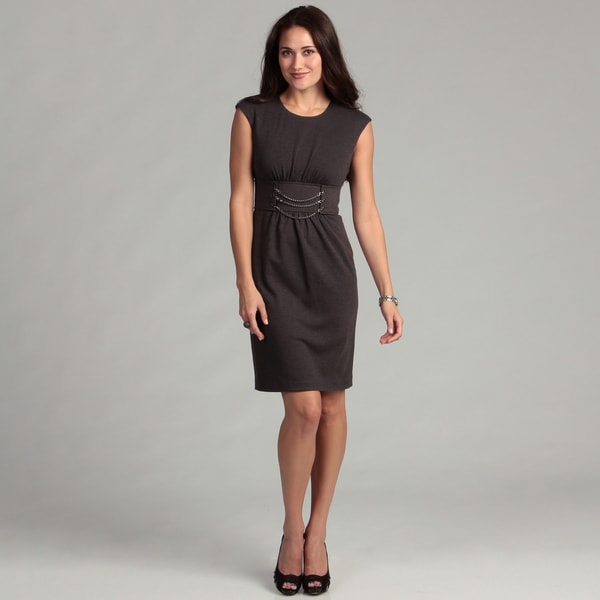 Calvin Klein Women's Charcoal Chain Detail Dress Calvin Klein Casual Dresses